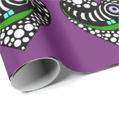 抽象芸術ハートオン紫の愛、バレンタイン ラッピングペーパー (ロールコーナー)