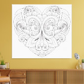 抽象芸術ハートドードル6 キャンバスプリント (インサイチュ (リビング))