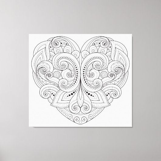 抽象芸術ハートドードル6 キャンバスプリント (正面)
