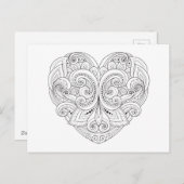 抽象芸術ハートドードル ポストカード (正面/裏面)