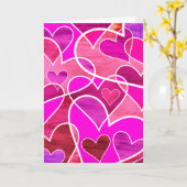 抽象芸術ハートハッピーヴァレンティーンズデイカード カード (黄色い花)