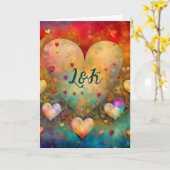 抽象芸術ハートバレンタインデー共鳴 カード (黄色い花)