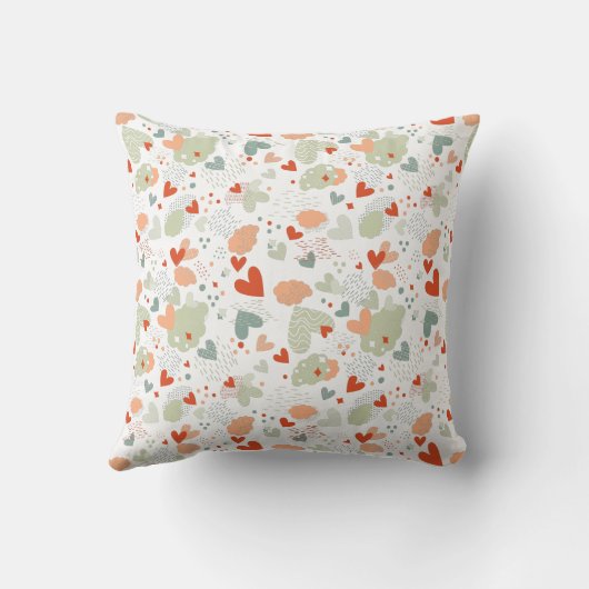 抽象芸術ハートパターン クッション (裏面)