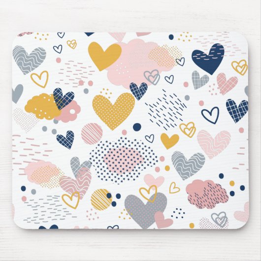 抽象芸術ハートパターン マウスパッド (正面)