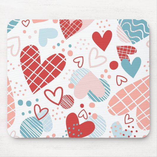 抽象芸術ハートパターン マウスパッド (正面)