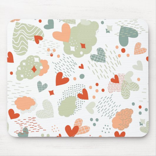 抽象芸術ハートパターン マウスパッド (正面)