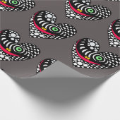 抽象芸術ハートラブバレンタインデラッピング紙 ラッピングペーパー (角)