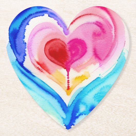 抽象芸術ハートレイヤコースター、表現芸術 ペーパーコースター (正面)