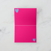 抽象芸術ハートレオパードターコイズマゼンタノート カード (内部)