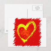 抽象芸術ハート入れ ポストカード (正面/裏面)