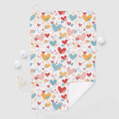 抽象芸術ハート柄バスタオル ゴルフタオル (インサイチュ)