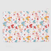 抽象芸術ハート柄バスタオル ゴルフタオル (横)