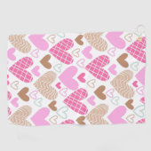 抽象芸術ハート柄バスタオル ゴルフタオル (横)