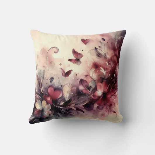 抽象芸術ハート蝶装飾用クッション クッション (裏面)
