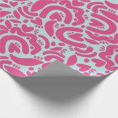 抽象芸術ハート離れパターン ラッピングペーパー (角)