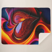 抽象芸術ハート シェルパブランケット (正面(横))