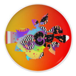 抽象芸術ハート セラミックノブ