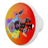 抽象芸術ハート セラミックノブ (右)