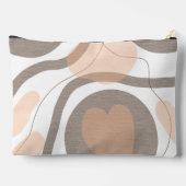 抽象芸術ハート（ブラウン、タン、グレー） アクセサリーポーチ (裏面)