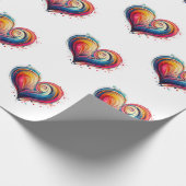 抽象芸術ハート ラッピングペーパー (角)