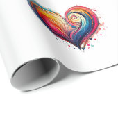 抽象芸術ハート ラッピングペーパー (ロールコーナー)