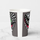 抽象芸術ハート（灰色） 紙コップ (左)