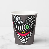 抽象芸術ハート（灰色） 紙コップ (正面)