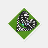 抽象芸術ハート（緑） スタンダードカクテルナプキン (角)