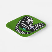 抽象芸術ハート（緑） ペーパープレート (傾斜あり)