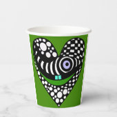 抽象芸術ハート（緑） 紙コップ (裏面)