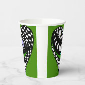 抽象芸術ハート（緑） 紙コップ (左)