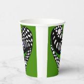 抽象芸術ハート（緑） 紙コップ (右)