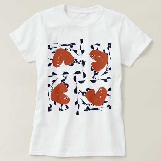抽象芸術ハート Tシャツ (デザイン正面)