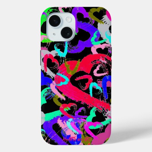 抽象芸術ハートiPhone 15ケース Case-Mate iPhoneケース (裏面)