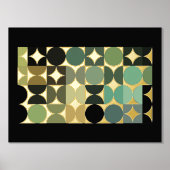 抽象芸術ハーフサークルインダストリアルフュージョン金ゴールド 箔ポスター (正面)