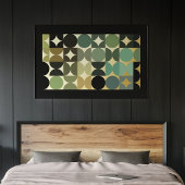 抽象芸術ハーフサークルインダストリアルフュージョン金ゴールド 箔ポスター