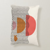 抽象芸術ハーフサークルウェーブ魚ピロー2 16" x 12" アクセントクッション (裏面(縦))