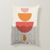 抽象芸術ハーフサークルウェーブ魚枕16" x 12" アクセントクッション (裏面(縦))