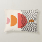 抽象芸術ハーフサークルウェーブ魚枕16" x 12" アクセントクッション (裏面)