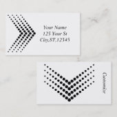 抽象芸術ハーフトーンパルス円ジグザグシェブロン 名刺 (正面/裏面)