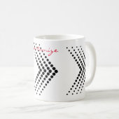 抽象芸術ハーフトーン円ジグザグ山形 コーヒーマグカップ (正面右)