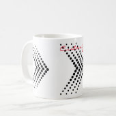 抽象芸術ハーフトーン円ジグザグ山形 コーヒーマグカップ (正面左)