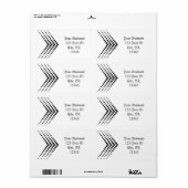 抽象芸術ハーフトーン円ジグザグ山形 ラベル (フルシート)