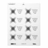 抽象芸術ハーフトーン円X ラベル (フルシート)