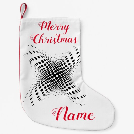 抽象芸術ハーフトーン円X Thunder_Cove スモールクリスマスストッキング (正面)