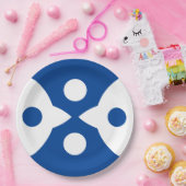 抽象芸術バはっきりしたイシンプルズデザイン深いブルー ペーパープレート (パーティー)