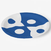 抽象芸術バはっきりしたイシンプルズデザイン深いブルー ペーパープレート (アングル)