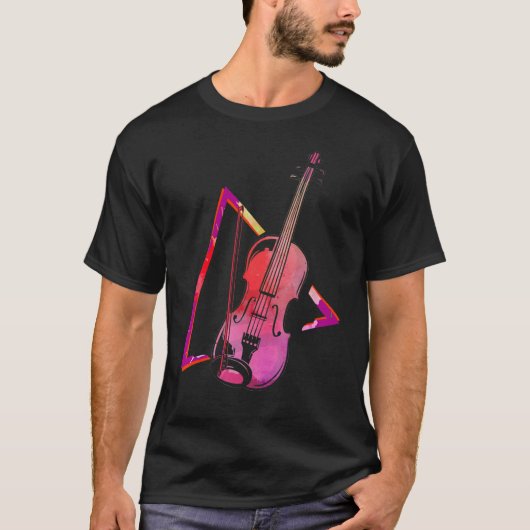 抽象芸術バイオリンバイオリン奏者 Tシャツ (正面)