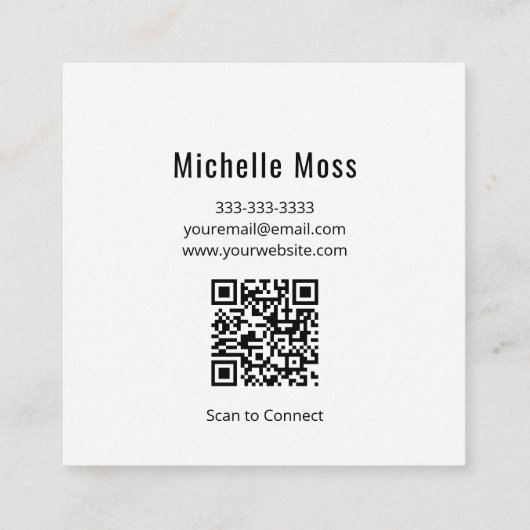 抽象芸術バイオリンミュージカル楽器QRコード スクエア名刺 (裏面)