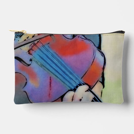 抽象芸術バイオリン小包袋 アクセサリーポーチ (正面)